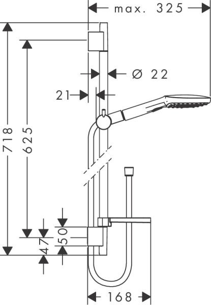 HANSGROHE RAINDANCE SELECT E DUS SETI 120 3JET 65CM DUS BARI SABUNLUK ILE KROM 26620000