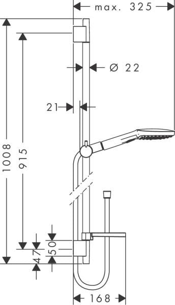 HANSGROHE RAINDANCE SELECT E DUS SETI 120 3JET 90CM DUS BARI SABUNLUK ILE KROM 26621000
