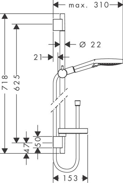 HANSGROHE RAINDANCE SELECT S DUS SETI 120 3JET 65 CM DUS BARI SABUNLUK ILE KROM 26630000