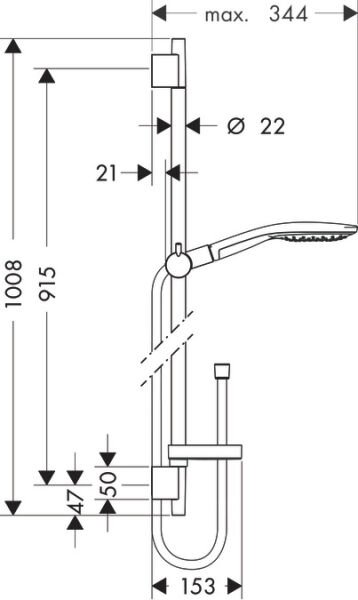 HANSGROHE RAINDANCE SELECT S DUS SETI 150 3JET 90CM DUS BARI SABUNLUK ILE KROM 27803000