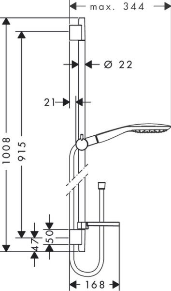 HANSGROHE RAINDANCE SELECT E DUS SETI 150 3JET 90CM DUS BARI VE SABUNLUK KROM 27857000