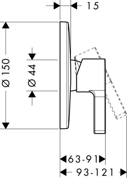 HANSGROHE METRIS S TEK KOLLU DUS BATARYASI ANKASTRE KROM 31665000