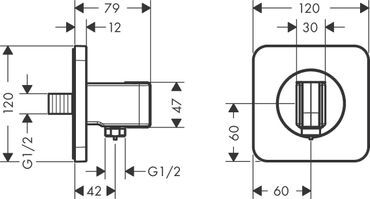 AXOR CITTERIO E DUS ASKISI PORTER UNITESI 120/120  KROM 36724820
