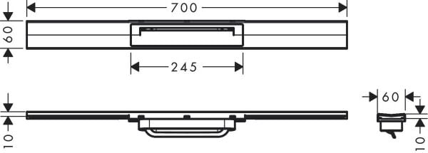 HANSGROHE RAINDRAIN FLEX DUS KANALI 700 KESILEBILIR SERBEST KURULUM ICIN PASLANMAZ CELIK 56043800