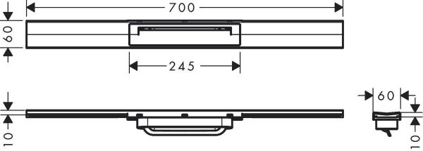 HANSGROHE RAINDRAIN FLEX DUS KANALI 700 KESILEBILIR SERBEST KURULUM ICIN PASLANMAZ CELIK 56043800