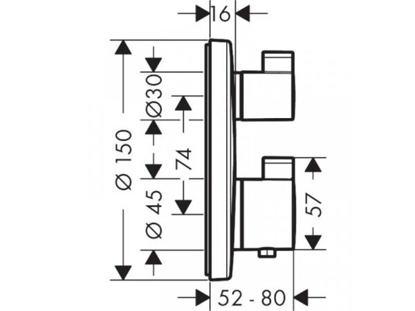 HANSGROHE ECOSTAT ECOSTAT S BANYO BATARYASI TERMOSTATIK 2 CIKIS SATIN SIYAH 15758670