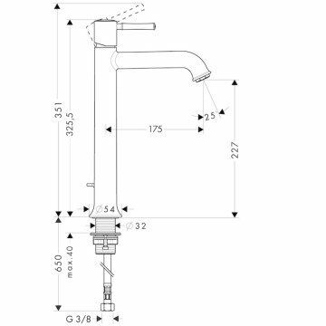 HANSGROHE TALIS CLASSIC TEK KOLLU LAVABO BATARYASI  KROM 14116000