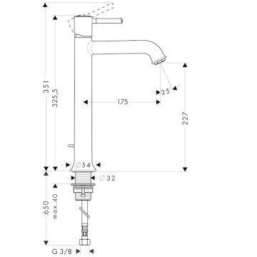 HANSGROHE TALIS CLASSIC TEK KOLLU LAVABO BATARYASI  KROM 14116000