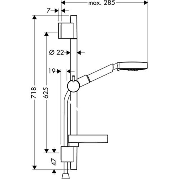 HANSGROHE RAINDANCE DUS SETI 100 AIR 3JET KROM 27882000