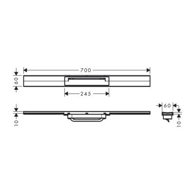 HANSGROHE RAINDRAIN FLEX DUS KANALI 700 KESILEBILIR SERBEST KURULUM ICIN MAT BRONZ 56043140