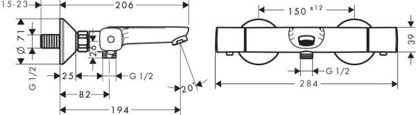 HANSGROHE ECOSTAT BANYO BATARYASI TERMOSTATIK  KROM 13123000