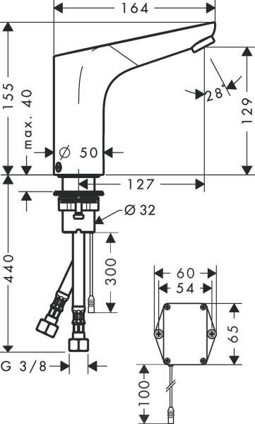 HANSGROHE FOCUS FOTOSELLI LAVABO BATARYASI ELEKTRIKLI MIKSLI KROM 31173000
