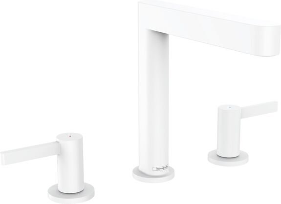 HANSGROHE FINORIS LAVABO BATARYASI 3 DELIKLI 160 BAS AC GIDER SETI ILE SATIN BEYAZ 76034700