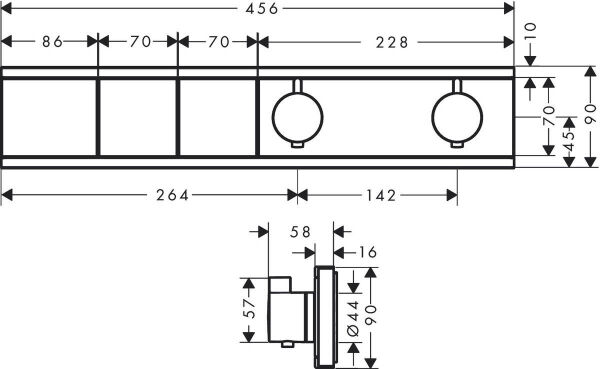 HANSGROHE TERMOSTATIK MODUL BANYO BATARYASI TERMOSTAT 2 CIKIS MAT SIYAH KROM 15380340