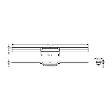 HANSGROHE RAINDRAIN FLEX DUS KANALI 1000 KESILEBILIR SERBEST KURULUM ICIN SATIN SIYAH 56046670