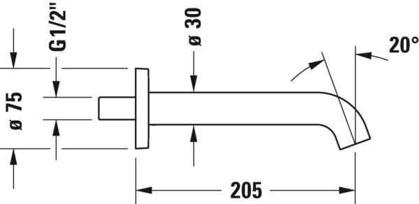 DURAVIT C.1 KUVET GAGASI 205 MM YUVARLAK ROZET ILE C15240010010