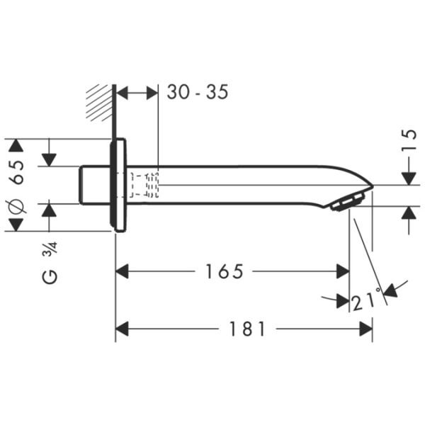 HANSGROHE METRIS KUVET GAGASI KROM 31494000