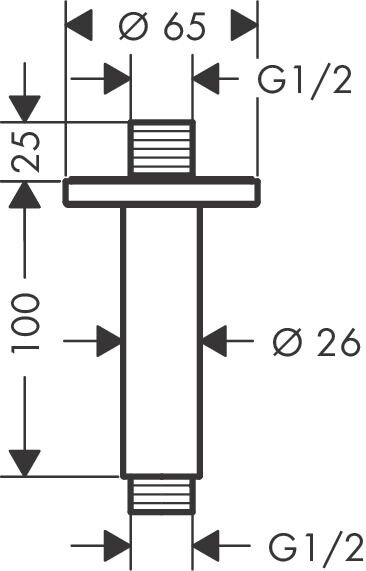 HANSGROHE VERNIS BLEND TEPE DUSU TAVAN BAGLANTISI 100MM MAT SIYAH 27804670