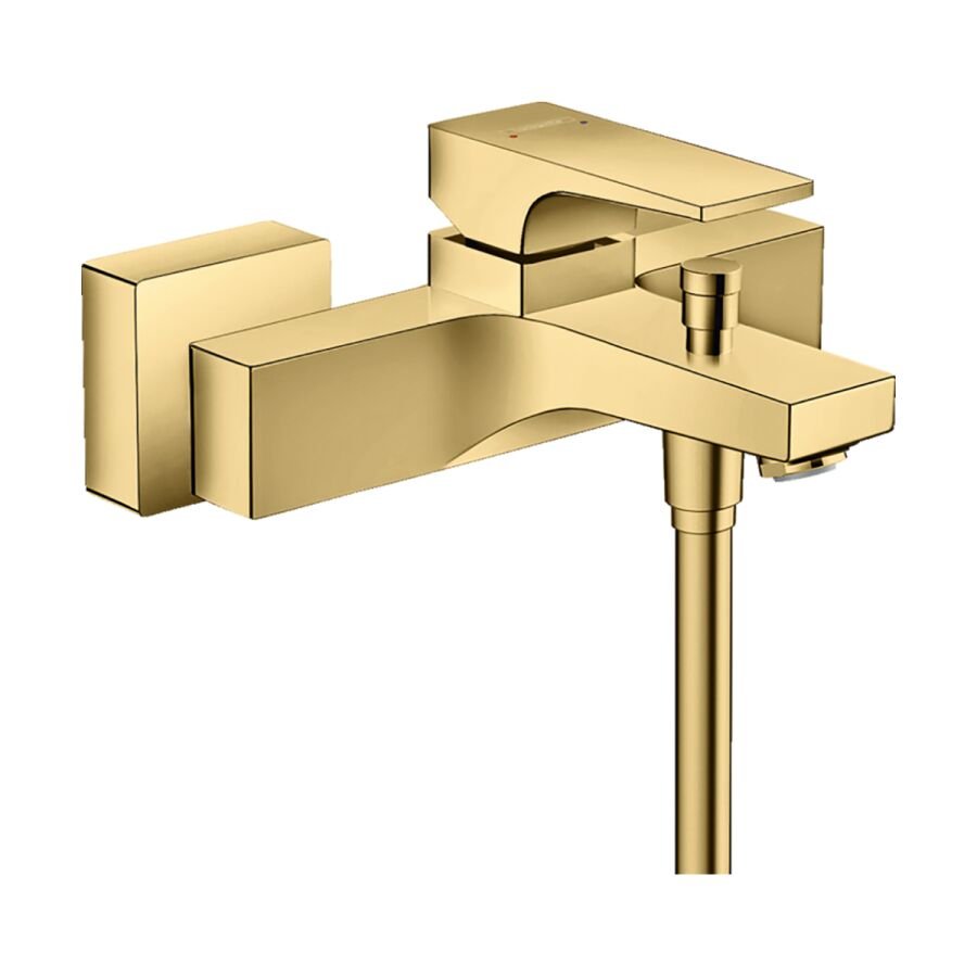 HANSGROHE METROPOL TEK KOLLU BANYO BATARYASI CUBUK VOLAN ILE PARLAK ALTIN OPTIK 32540990