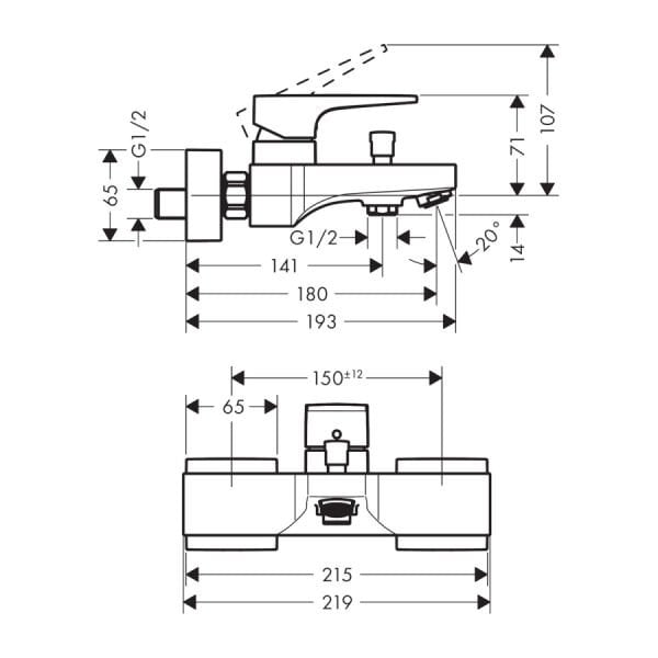 HANSGROHE METROPOL TEK KOLLU BANYO BATARYASI CUBUK VOLAN ILE PARLAK ALTIN OPTIK 32540990