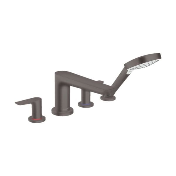 HANSGROHE TALIS E 4-DELIKLI KUVET KENARI BANYO BATARYASI MAT SIYAH KROM 71748340