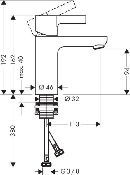 HANSGROHE METRIS S TEK KOLLU LAVABO BATARYASI KUMANDASIZ KROM 31068000