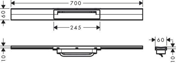 HANSGROHE RAINDRAIN FLEX DUS KANALI 700 KESILEBILIR SERBEST KURULUM ICIN MAT SIYAH 56043670