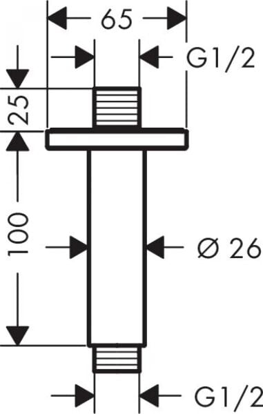 HANSGROHE VERNIS SHAPE TAVAN BAGLANTISI 10CM KROM 26406000