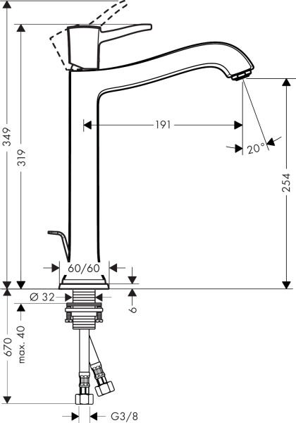 HANSGROHE METROPOL CLASSIC TEK KOLLU LAVABO BATARYASI 260 CUBUK VOLAN KROM/ALTIN OPTIK 31303090