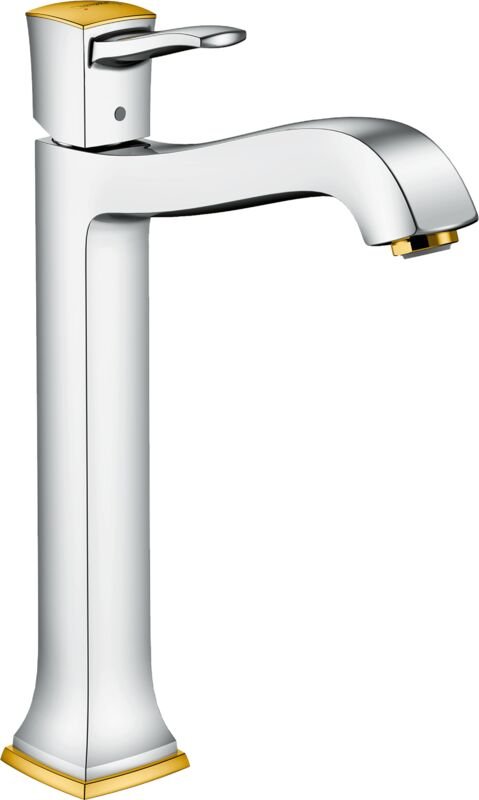 HANSGROHE METROPOL CLASSIC TEK KOLLU LAVABO BATARYASI 260 CUBUK VOLAN KROM/ALTIN OPTIK 31303090