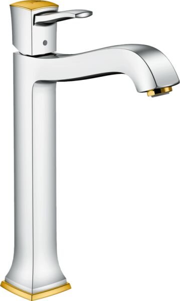 HANSGROHE METROPOL CLASSIC TEK KOLLU LAVABO BATARYASI 260 CUBUK VOLAN KROM/ALTIN OPTIK 31303090