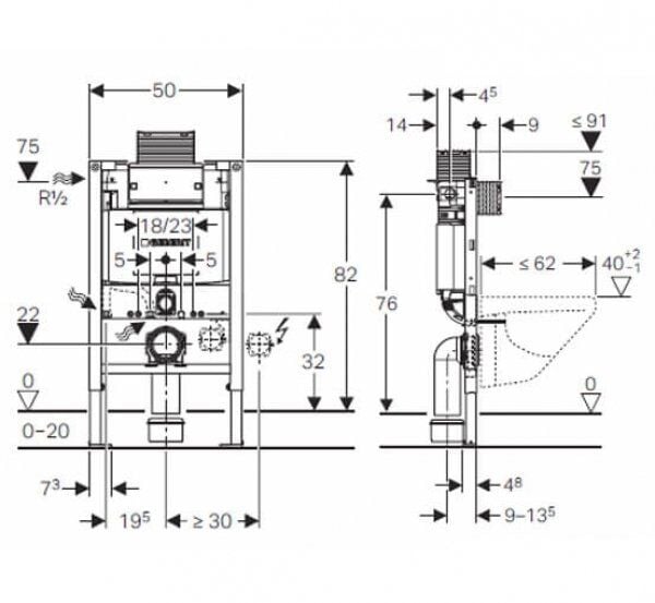 GEBERIT ALPHA ALPHA GOMME REZERVUAR 11 CM 110.130.00.1