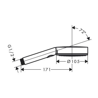 HANSGROHE PULSIFY SECECT S EL DUSU 105 3JET ACTIVATION ECOSMART KROM 24101000