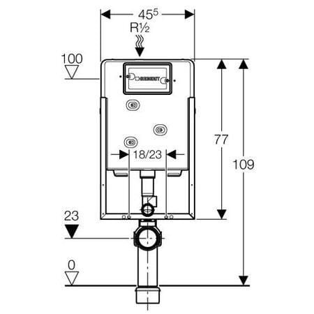 GEBERIT DELTA GOMME REZERVUAR 8CM KOMBIFIX 110.150.00.1