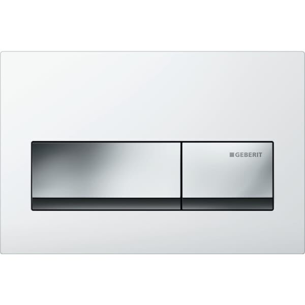 GEBERIT ALPHA50 KUMANDA KAPAGI CIFT BASMALI BEYAZ KROM 115.060.11.1