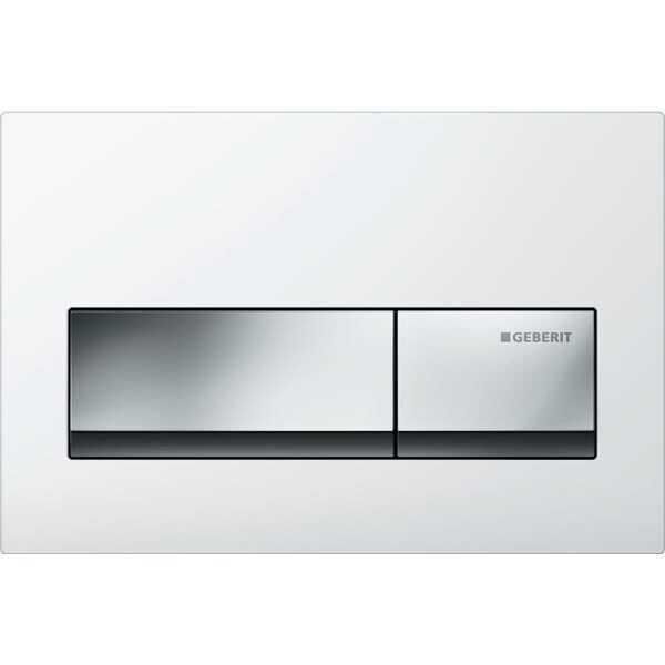 GEBERIT ALPHA50 KUMANDA KAPAGI CIFT BASMALI BEYAZ KROM 115.060.11.1