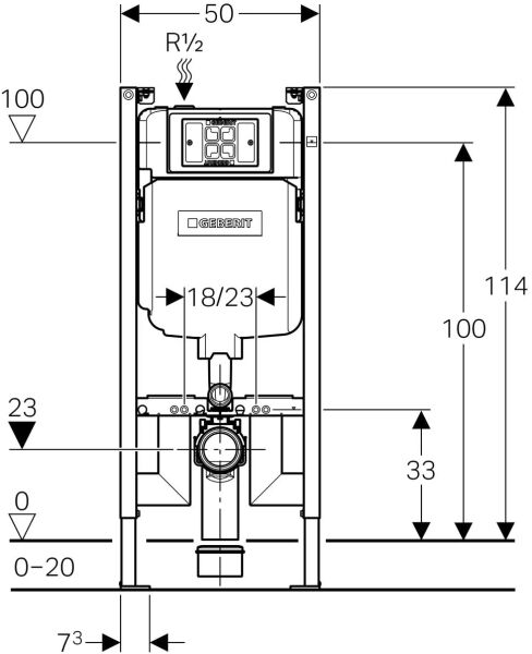 GEBERIT ALPHA GOMME REZERVUAR 8 CM DUOFIX 458.175.00.1