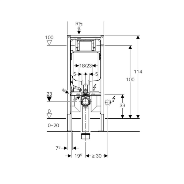 GEBERIT ALPHA ALPHA GOMME REZERVUAR 8 CM ALÇIPAN TIPI 458.176.00.1