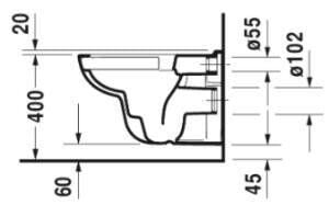 DURAVIT D-CODE D CODE RIMLESS HYGIENE GLAZE ASMA KLOZET  45703920A1