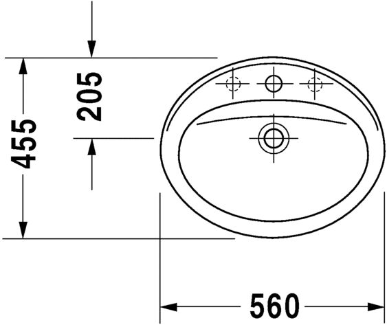 DURAVIT UNIVERSAL DURAPLAST TEZGAH ÜZERİ LAV 56 CM  0472560000