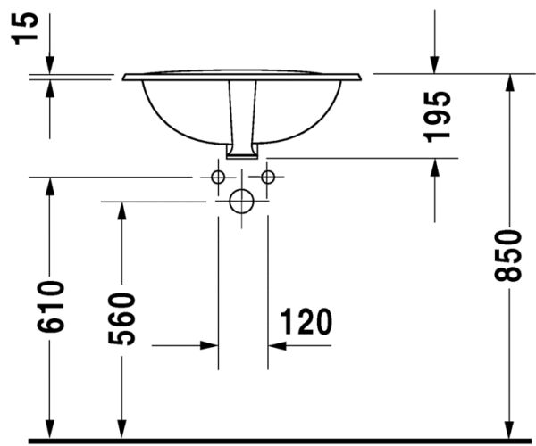 DURAVIT UNIVERSAL DURAPLAST TEZGAH ÜZERİ LAV 56 CM  0472560000