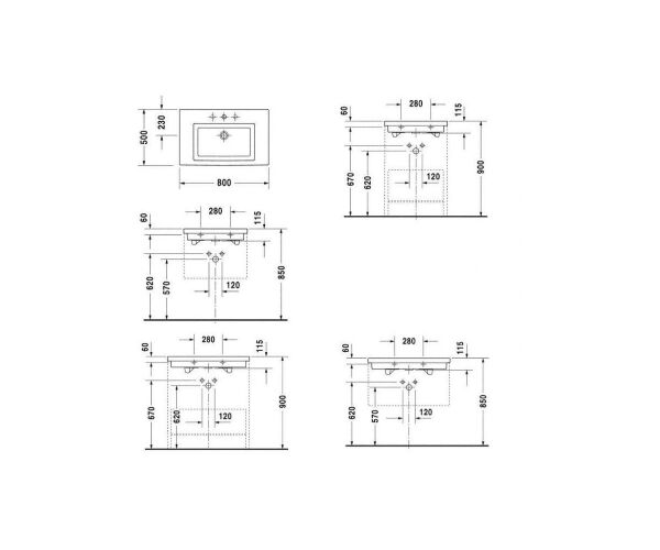 DURAVIT 2ND FLOOR LAVABO TEK DELIKLI 800*500  0491800027