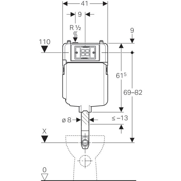 GEBERIT ALPHA ALATURKA GOMME REZERVUAR 8 CM GOVDE 109.175.00.1