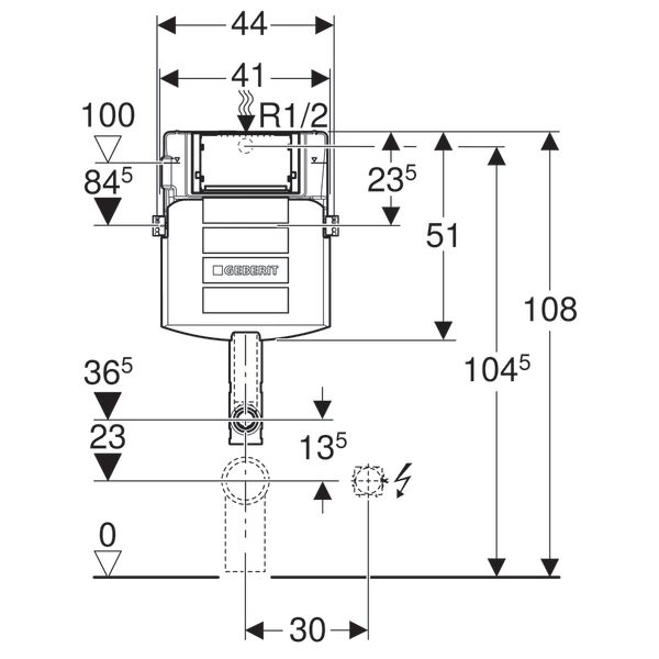 GEBERIT SIGMA ALATURKA GOMME REZERVUAR 12 CM GOVDE 109.300.00.5