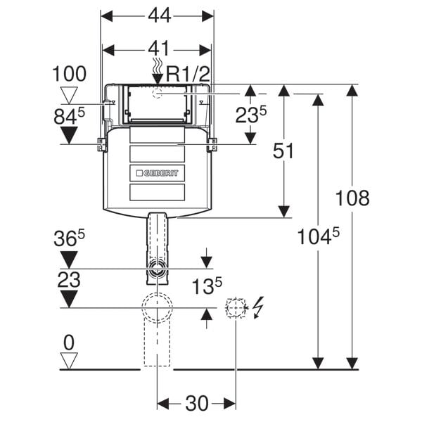 GEBERIT SIGMA ALATURKA GOMME REZERVUAR 12 CM GOVDE 109.300.00.5