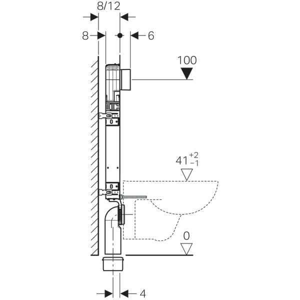 GEBERIT ALPHA GOMME REZERVUAR 8 CM KOMBIFIX AYAKLI 110.174.00.1
