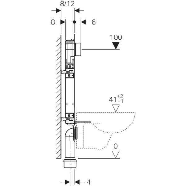 GEBERIT ALPHA GOMME REZERVUAR 8 CM KOMBIFIX AYAKLI 110.174.00.1