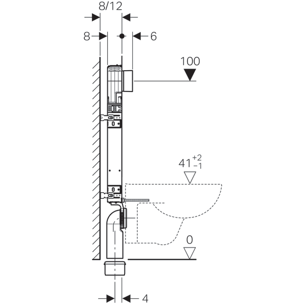 GEBERIT ALPHA GOMME REZERVUAR 8 CM KOMBIFIX AYAKLI 110.174.00.1