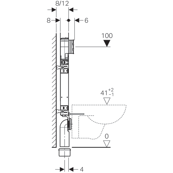 GEBERIT SIGMA GOMME REZERVUAR 8 CM KOMBIFIX 110.792.00.1