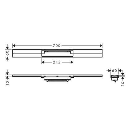 HANSGROHE RAINDRAIN FLEX DUS KANALI 70CM KESILEBILIR DUVARA MONTAJ KROM 56050000